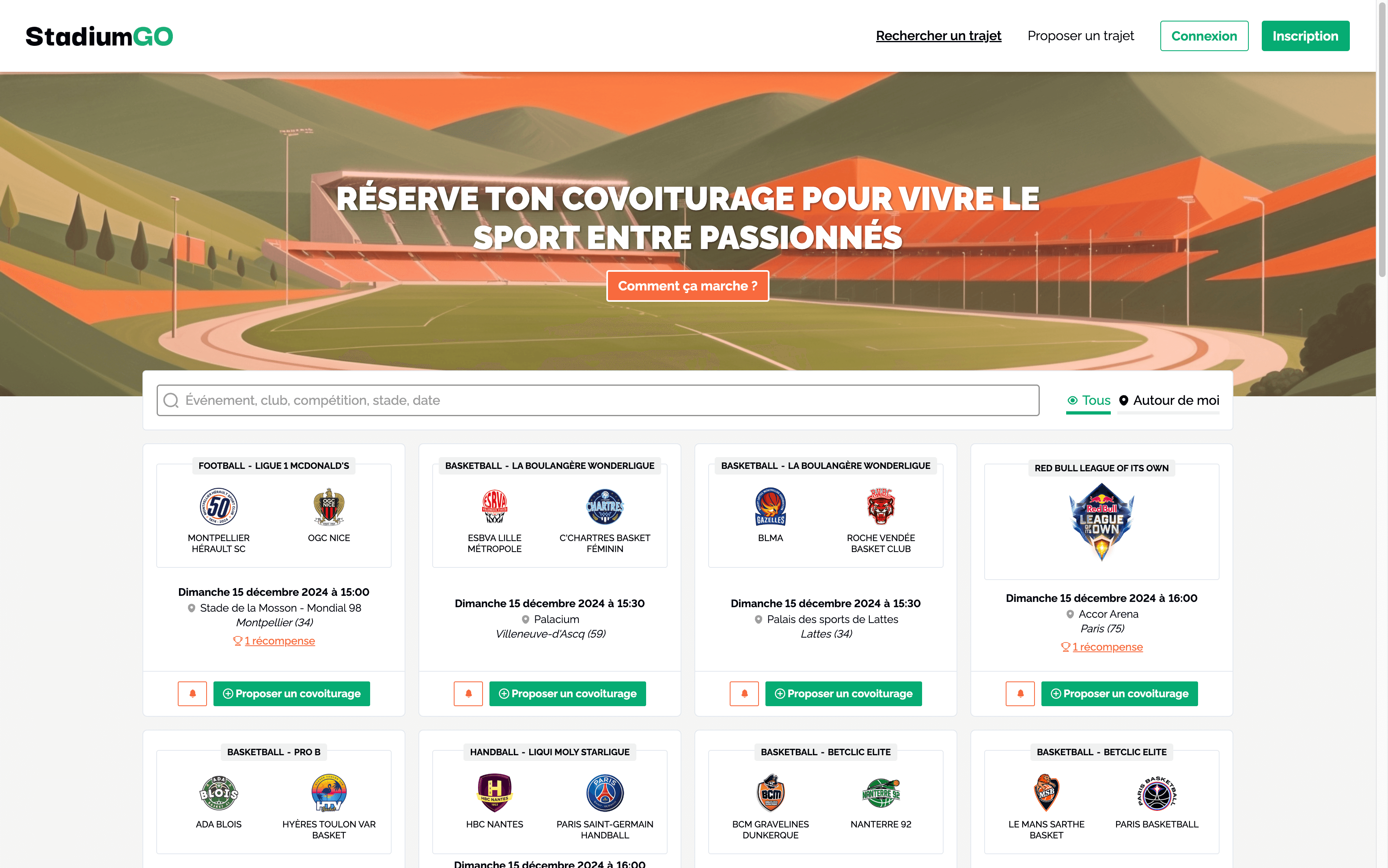 StadiumGO : design system pour le covoiturage événementiel